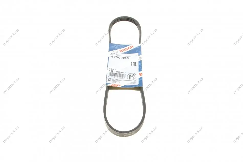 Ремінь генератора Suzuki Swift 1.0i 95-05 (4PK825) 1 987 948 341 BOSCH 1-987-948-341 (фото 1)