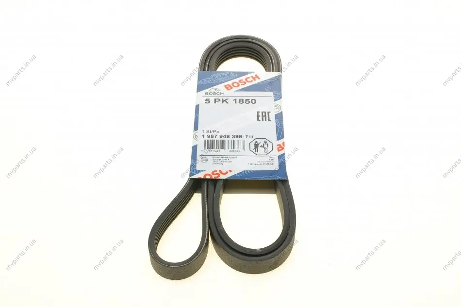 Ремінь генератора BMW 5 (E39)/7 (E38) 2.5TDS 96-04/Kia Cerato/Rio/Hyundai Accent 1.5/1.6CRDI 05- 1 987 948 396 BOSCH 1-987-948-396 (фото 1)