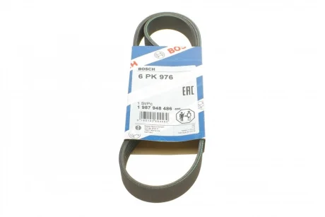 Ремінь генератора поліклиновий Peugeot Partner/307/508 02-/Citroen Berlingo/C2/C3/C4/C5 1.6 HDi 04- (6PK976) 1 987 948 486 BOSCH 1-987-948-486