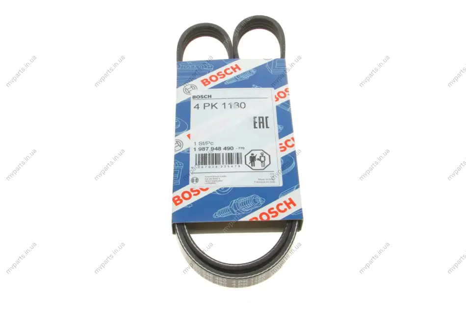 Ремінь генератора Toyota Yaris 1.5/1.3 99-05 (4PK1180) 1 987 948 490 BOSCH 1-987-948-490 (фото 1)