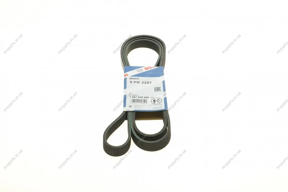 Ремінь генератора MB E-class (W124)/G-class (W463) 89-97 (M103) (6PK2257) 1 987 948 495 BOSCH 1-987-948-495 (фото 1)