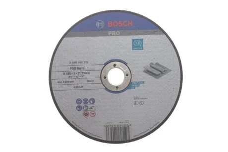 Круг відрізний 180x22,23x3,0 мм PRO Metal Bonded Cutting Disc 2 608 600 321 BOSCH 2-608-600-321