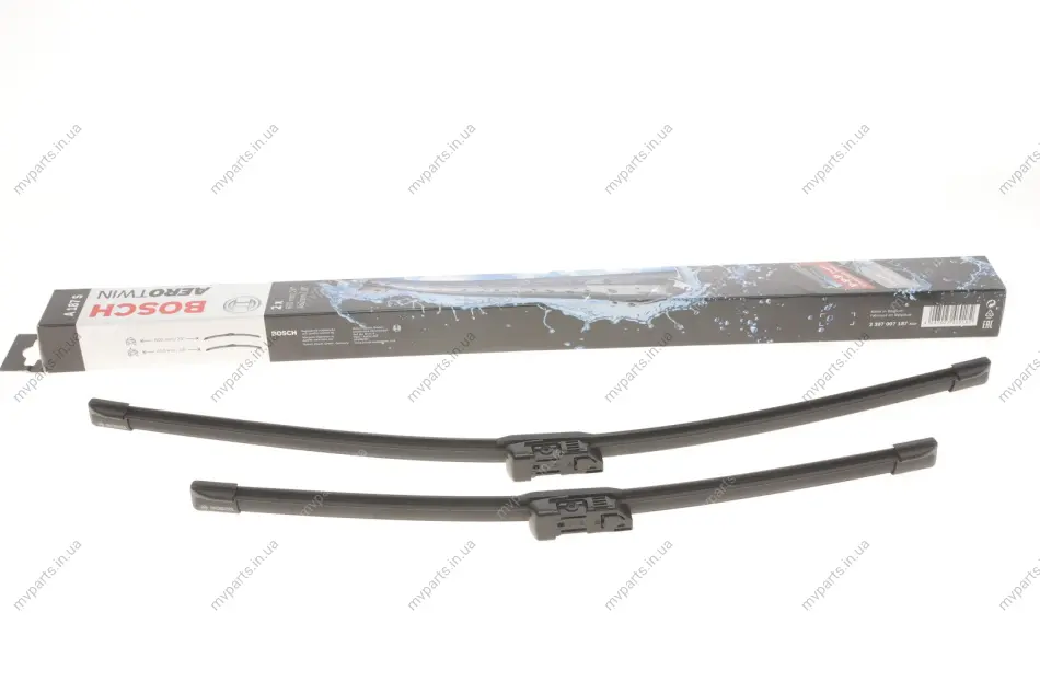 Щітки склоочисника (600/450мм) VW Caddy 06- Aerotwin (безкаркасна) 3 397 007 187 BOSCH 3-397-007-187 (фото 1)