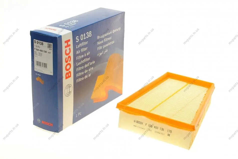 Фільтр повітряний Renault Megane III 08- F 026 400 138 BOSCH F-026-400-138 (фото 1)