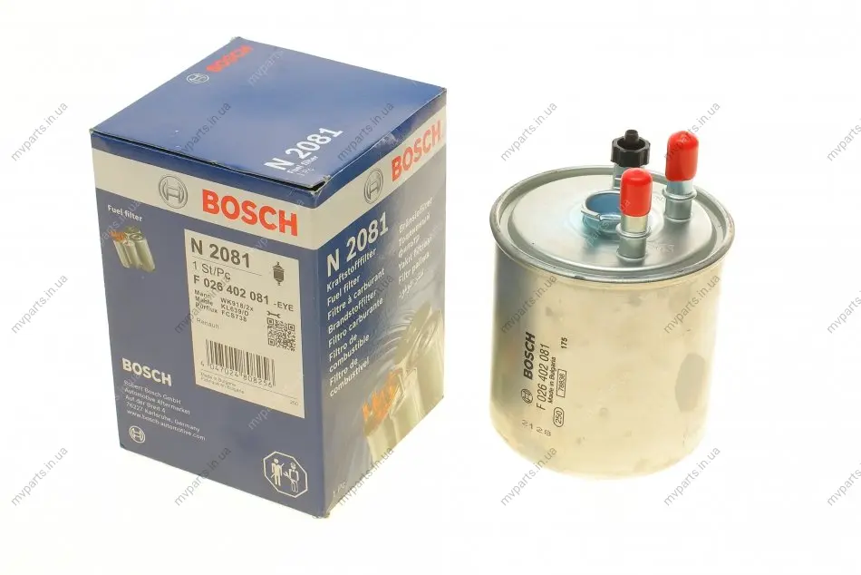 Фільтр паливний Renault Kangoo 1.5DCI 08- (з датчиком) F 026 402 081 BOSCH F-026-402-081 (фото 1)