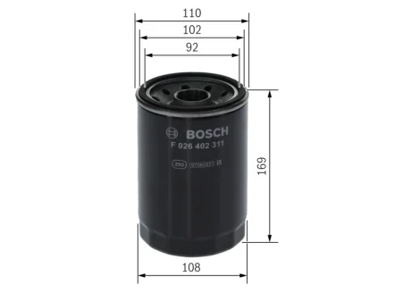 Фільтр паливний Volvo 9700/9900/FM/B11/Renault Trucks C/D/K/T 7.7D-12.8D 03- F 026 402 311 BOSCH F-026-402-311