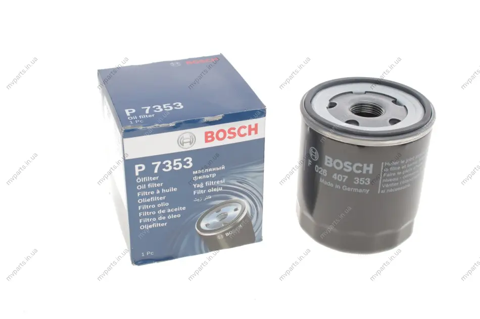 Фільтр масляний Citroen Berlingo/C3/C4/C5 1.9D/2.0HDi 98-05/1.2 PureTech 14-/Jumper 2.0-2.2HDi 01- F 026 407 353 BOSCH F-026-407-353 (фото 1)