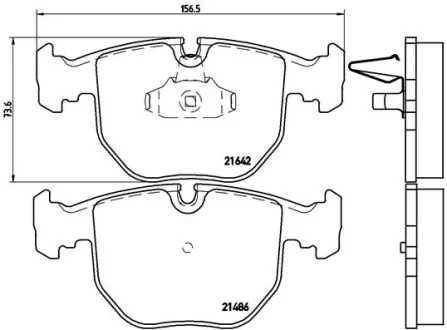 Колодка гальм. диск. BMW 5 (E39), 5 TOURING (E39), 7 (E38), X5 передн. (вир-во) BREMBO P-06-021