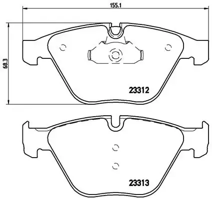 Колодка гальм. диск. BMW 3 (E90), 5 (E60) передн. (вир-во) BREMBO P-06-054 (фото 1)