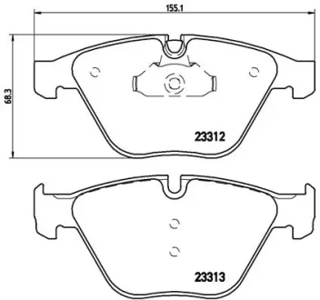 Колодка гальм. диск. BMW 3 (E90), 5 (E60) передн. (вир-во) BREMBO P-06-054