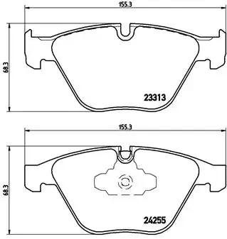 Колодка гальм. диск. BMW 5(F10) 523I,528I,520D,525D,530D 2010 - передн. (вир-во) BREMBO P-06-055 (фото 1)