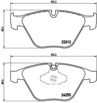 Колодка гальм. диск. BMW 5(F10) 523I,528I,520D,525D,530D 2010 - передн. (вир-во) BREMBO P-06-055