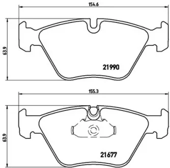 Колодка гальм. диск. BMW 3 (E46), 5 (E39) передн. (вир-во) BREMBO P-06-065
