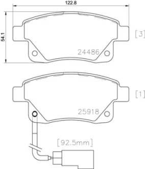 Колодка гальм. диск. FORD TRANSIT, задн. (вир-во) BREMBO P-24-066