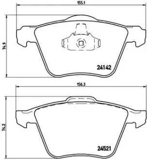 Колодка гальм. диск. VOLVO S80 передн. (вир-во) BREMBO P-24-077