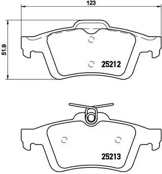 Колодка гальм. диск. FORD C-MAX, FOCUS, CITROEN C5 задн. (вир-во) BREMBO P-24-148 (фото 1)