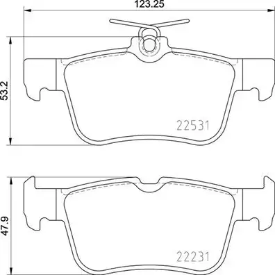 Колодка гальм. диск. FORD MONDEO V (09/14-) задн. (вир-во) BREMBO P-24-175 (фото 1)