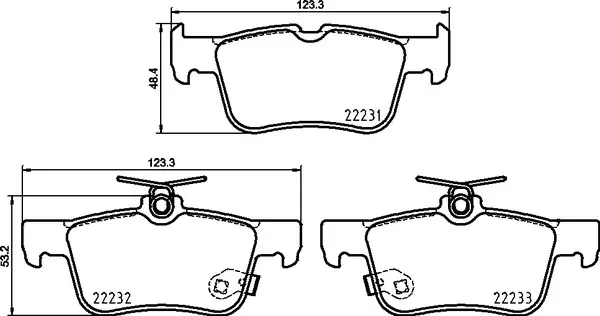 Колодка гальм. диск. FORD MONDEO V (09/14-) задн. (вир-во) BREMBO P-24-217 (фото 1)