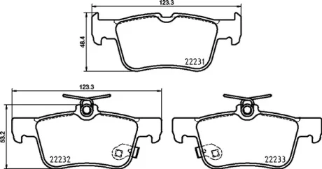 Колодка гальм. диск. FORD MONDEO V (09/14-) задн. (вир-во) BREMBO P-24-217