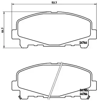 Колодка гальм. диск. HONDA ACCORD передн. (вир-во) BREMBO P-28-043 (фото 1)
