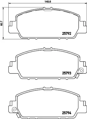 Колодка гальм. диск. HONDA ACCORD 2013 передн. (вир-во) BREMBO P-28-077 (фото 1)