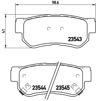 Колодка гальм. диск. HYUNDAI ELANTRA, SANTA FE, TUCSON, KIA MAGENTIS задн. (вир-во) BREMBO P-30-014 (фото 1)