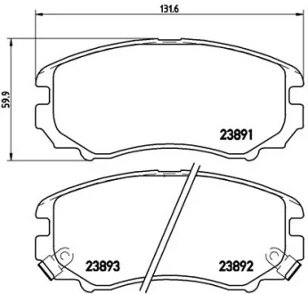 Колодка гальм. диск. HYUNDAI SONATA, TUCSON, KIA SOUL передн. (вир-во) BREMBO P-30-018