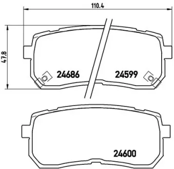 Колодка гальм. диск. HYUNDAI ix55 задн. (вир-во) BREMBO P-30-035