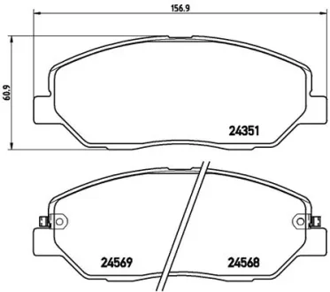 Колодка гальм. диск. HYUNDAI SANTA FE, передн. (вир-во) BREMBO P-30-036