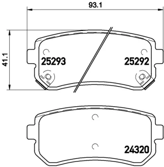 Колодка гальм. диск. HYUNDAI ACCENT, i30, задн. (вир-во) BREMBO P-30-051