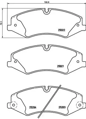 Колодка гальм. диск. LANDROVER DISCOVERY 09 -, RANGE ROVER 06 - передн. (вир-во) BREMBO P-44-022 (фото 1)
