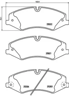 Колодка гальм. диск. LANDROVER DISCOVERY 09 -, RANGE ROVER 06 - передн. (вир-во) BREMBO P-44-022