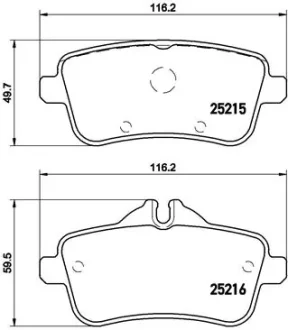 Колодка гальм. диск. MB GL-CLASS 2012-, M-CLASS 2011- задн. (вир-во) BREMBO P-50-099