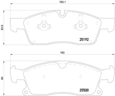 Колодка гальм. диск. MB G-CLASS 350 2012-, M-CLASS 2011- передн. (вир-во) BREMBO P-50-108