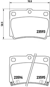 Колодка гальм. диск. MITSUBISHI PAJERO II (V2_W, V4_W) задн. (вир-во) BREMBO P-54-026 (фото 1)