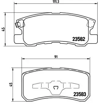 Колодка гальм. диск. MITSUBISHI GRANDIS, PAJERO II (V2_W, V4_W) задн. (вир-во) BREMBO P-54-031 (фото 1)