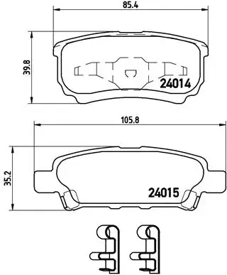 Колодка гальм. диск. MITSUBISHI LANCER задн. (вир-во) BREMBO P-54-034 (фото 1)