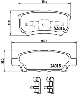 Колодка гальм. диск. MITSUBISHI LANCER задн. (вир-во) BREMBO P-54-034