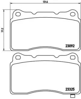 Колодка гальм. диск. MITSUBISHI LANCER VI, SUBARU IMPREZA передн. (вир-во) BREMBO P-54-039