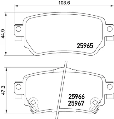 Колодка гальм. диск. NISSAN X-TRAIL T32 задн. (вир-во) BREMBO P-56-098 (фото 1)