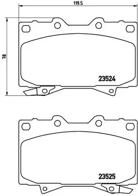 Колодка гальм. диск. TOYOTA LAND CRUISER (_J7_), LAND CRUISER 100 (_J10_) передн. (вир-во) BREMBO P-83-048 (фото 1)