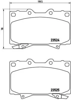 Колодка гальм. диск. TOYOTA LAND CRUISER (_J7_), LAND CRUISER 100 (_J10_) передн. (вир-во) BREMBO P-83-048