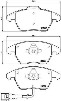 Колодка гальм. диск. AUDI A3, SEAT, SKODA, VW передн. (вир-во) BREMBO P-85-075 (фото 1)