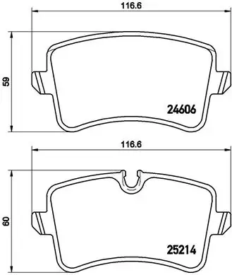 Колодка гальм. диск. AUDI A6 2.0-3.0 2011-,A8 2.0-6.3 09- задн. (вир-во) BREMBO P-85-118 (фото 1)