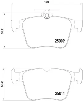 Колодка гальм. диск. VW GOLF VII 2.0 2013,AUDI A3 2012 задн. (вир-во) BREMBO P-85-124