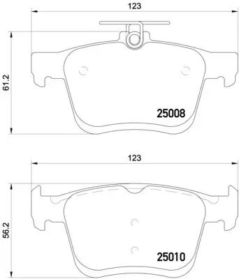 Колодка гальм. диск. VW GOLF VII 2.0 2013,AUDI A3 2012 задн. (вир-во) BREMBO P-85-125 (фото 1)