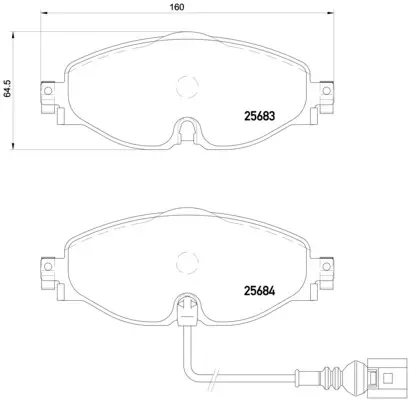 Колодка гальм. диск. SKODA OCTAVIA 1.2-2.0TDI 2012-, VW GOLF VII 1.2-2.0TDI 2012 - передн. (вир-во B BREMBO P-85-126 (фото 1)