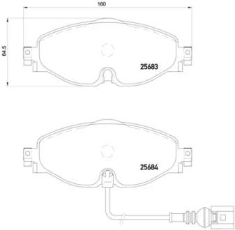 Колодка гальм. диск. SKODA OCTAVIA 1.2-2.0TDI 2012-, VW GOLF VII 1.2-2.0TDI 2012 - передн. (вир-во B BREMBO P-85-126