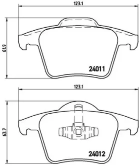 Колодка гальм. диск. задн. (вир-во) BREMBO P-86-019