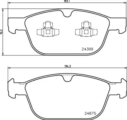 Колодка гальм. диск. VOLVO XC60 2.0-3.0 08 - передн. (вир-во) BREMBO P-86-023 (фото 1)